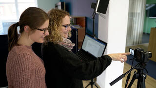 Anna und Michaela beim Dreh